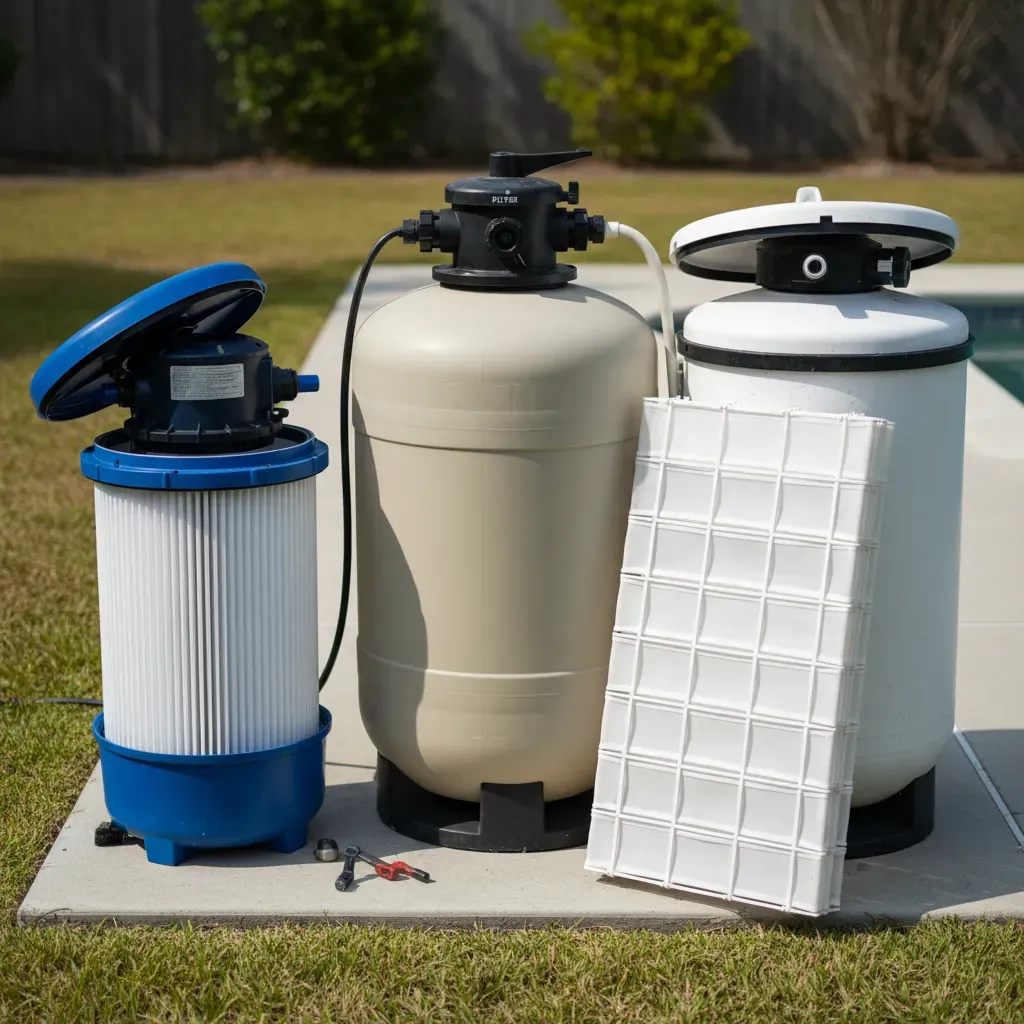 Pool Filter Types: Cartridge, Sand, and DE Filters Explained